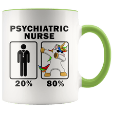 Load image into Gallery viewer, RobustCreative-Psychiatric Nurse Dabbing Unicorn 80 20 Principle Graduation Gift Mens - 11oz Accent Mug Medical Personnel Gift Idea
