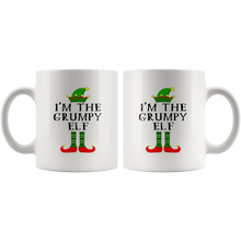 Load image into Gallery viewer, RobustCreative-Im The Grumpy Elf Matching Family Christmas - 11oz White Mug Christmas group green pjs costume Gift Idea
