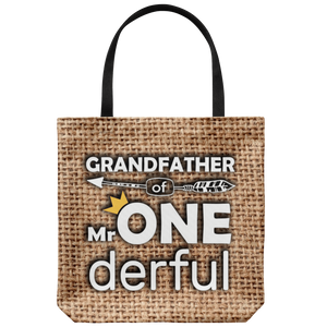 RobustCreative-Grandfather of Mr Onederful Crown 1st Birthday Boy Im One Outfit Tote Bag Gift Idea