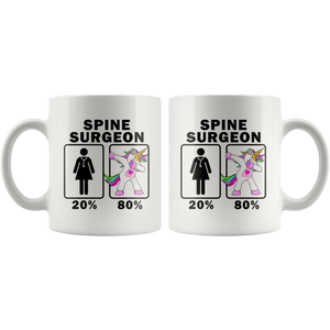 RobustCreative-Spine Surgeon Dabbing Unicorn 20 80 Principle Superhero Girl Womens - 11oz White Mug Medical Personnel Gift Idea