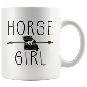 RobustCreative-Missouri Horse Girl Gifts Missourian Shape Country for women - 11oz White Mug Racing Lover Gift Idea