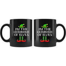 Load image into Gallery viewer, RobustCreative-Im The Grandmama of Elves Family Matching Elf Outfits PJ - 11oz Black Mug Christmas group green pjs costume Gift Idea
