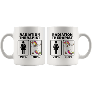 RobustCreative-Radiation Therapist Dabbing Unicorn 80 20 Principle Superhero Girl Womens - 11oz White Mug Medical Personnel Gift Idea