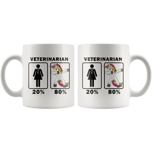 RobustCreative-Veterinarian Dabbing Unicorn 80 20 Principle Superhero Girl Womens - 11oz White Mug Medical Personnel Gift Idea