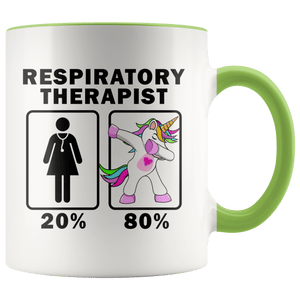 RobustCreative-Respiratory Therapist Dabbing Unicorn 20 80 Principle Superhero Girl Womens - 11oz Accent Mug Medical Personnel Gift Idea