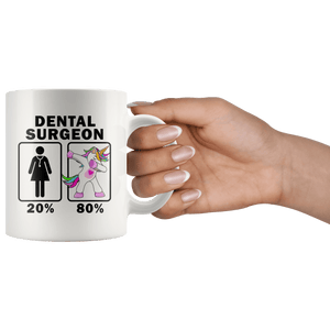 RobustCreative-Dental Surgeon Dabbing Unicorn 20 80 Principle Superhero Girl Womens - 11oz White Mug Medical Personnel Gift Idea