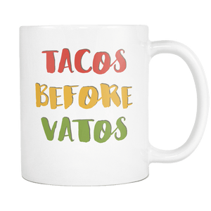 RobustCreative-Taco Before Vatos - Cinco De Mayo Mexican Fiesta - No Siesta Mexico Party - 11oz White Funny Coffee Mug Women Men Friends Gift ~ Both Sides Printed