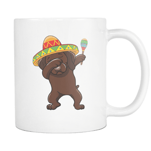 RobustCreative-Dabbing Vizsla Dog in Sombrero - Cinco De Mayo Mexican Fiesta - Dab Dance Mexico Party - 11oz White Funny Coffee Mug Women Men Friends Gift ~ Both Sides Printed