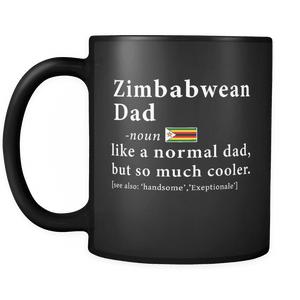 RobustCreative-Zimbabwean Dad Definition Fathers Day Gift Flag - Zimbabwean Pride 11oz Funny Black Coffee Mug - Zimbabwe Roots National Heritage - Friends Gift - Both Sides Printed