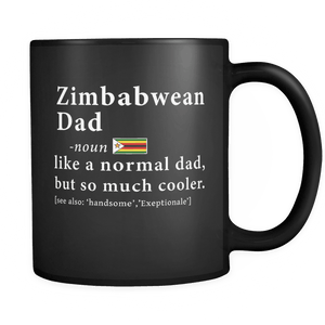 RobustCreative-Zimbabwean Dad Definition Fathers Day Gift Flag - Zimbabwean Pride 11oz Funny Black Coffee Mug - Zimbabwe Roots National Heritage - Friends Gift - Both Sides Printed