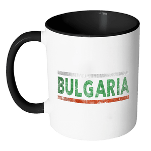 RobustCreative-Retro Vintage Flag Bulgarian Bulgaria 11oz Black & White Coffee Mug ~ Both Sides Printed