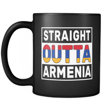 Load image into Gallery viewer, RobustCreative-Straight Outta Armenia - Armenian Flag 11oz Funny Black Coffee Mug - Independence Day Family Heritage - Women Men Friends Gift - Both Sides Printed (Distressed)
