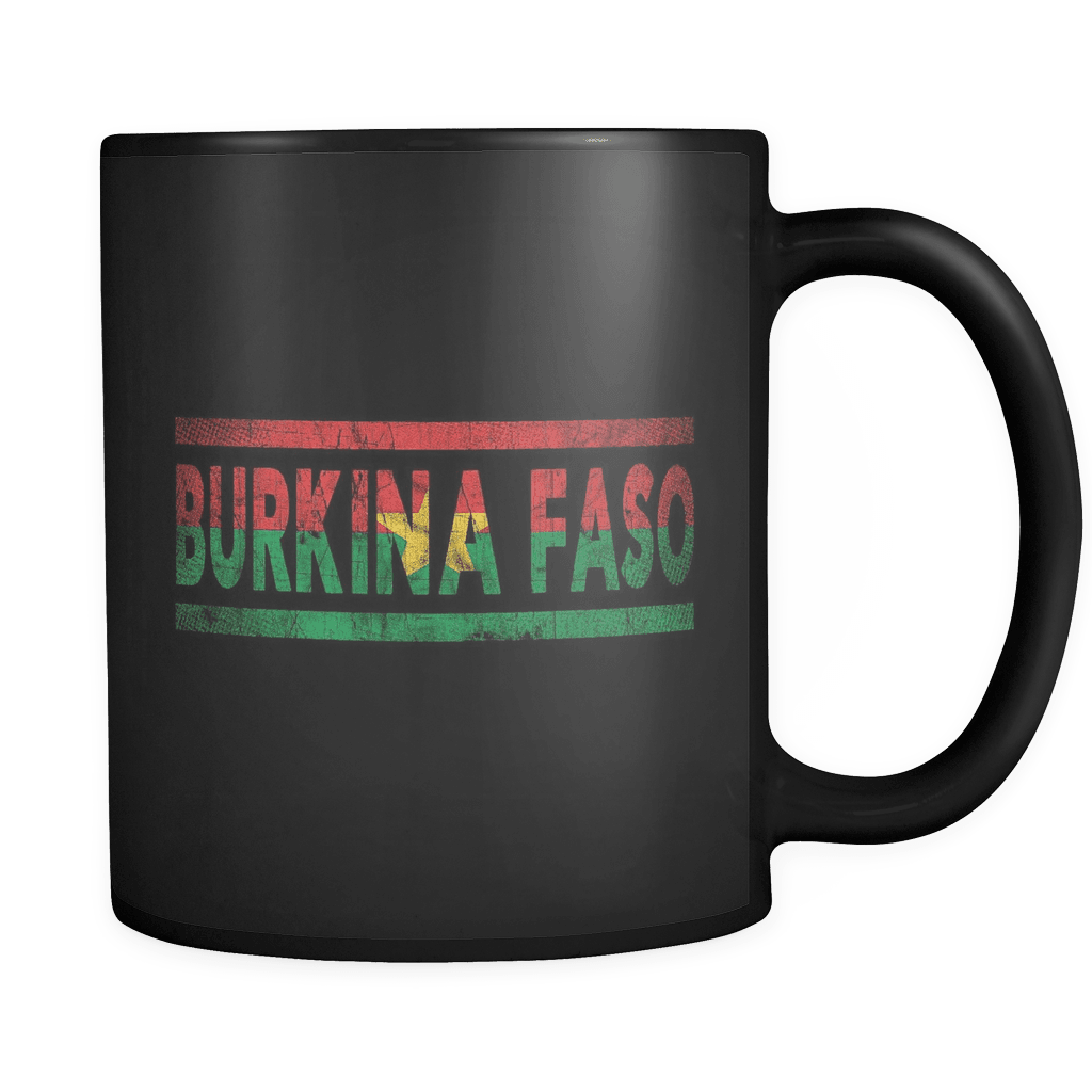 RobustCreative-Retro Vintage Flag Burkinabe Burkina Faso 11oz Black Coffee Mug ~ Both Sides Printed
