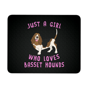RobustCreative-Dog Lover Girl Mousepad: Just a Girl Who Loves Basset Hound Animal Spirit