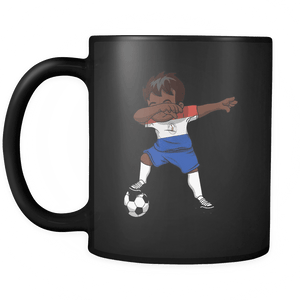 RobustCreative-Dabbing Soccer Boy Paraguay Paraguayan Asuncian Gifts National Soccer Tournament Game 11oz Black Coffee Mug ~ Both Sides Printed
