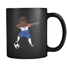 Load image into Gallery viewer, RobustCreative-Dabbing Soccer Boy Paraguay Paraguayan Asuncian Gifts National Soccer Tournament Game 11oz Black Coffee Mug ~ Both Sides Printed
