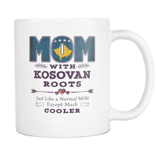 Load image into Gallery viewer, RobustCreative-Best Mom Ever with Kosovan Roots - Kosovo Flag 11oz Funny White Coffee Mug - Mothers Day Independence Day - Women Men Friends Gift - Both Sides Printed (Distressed)
