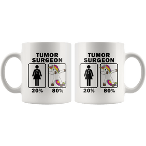 RobustCreative-Tumor Surgeon Dabbing Unicorn 80 20 Principle Superhero Girl Womens - 11oz White Mug Medical Personnel Gift Idea