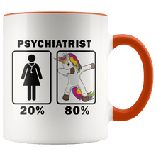 Load image into Gallery viewer, RobustCreative-Psychiatrist Dabbing Unicorn 80 20 Principle Superhero Girl Womens - 11oz Accent Mug Medical Personnel Gift Idea
