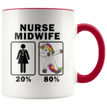 Load image into Gallery viewer, RobustCreative-Nurse Midwife Dabbing Unicorn 80 20 Principle Superhero Girl Womens - 11oz Accent Mug Medical Personnel Gift Idea
