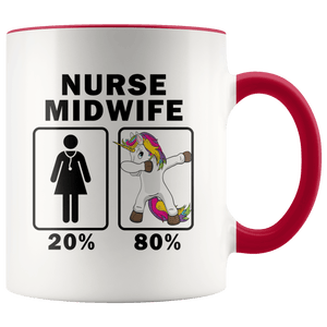 RobustCreative-Nurse Midwife Dabbing Unicorn 80 20 Principle Superhero Girl Womens - 11oz Accent Mug Medical Personnel Gift Idea