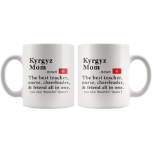Load image into Gallery viewer, RobustCreative-Kyrgyz Mom Definition Kyrgyzstan Flag Mothers Day - 11oz White Mug family reunion gifts Gift Idea
