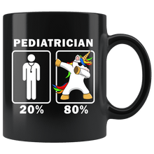 Load image into Gallery viewer, RobustCreative-Pediatrician Dabbing Unicorn 80 20 Principle Graduation Gift Mens - 11oz Black Mug Medical Personnel Gift Idea
