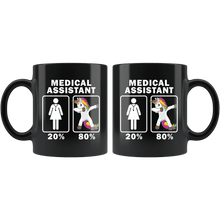 Load image into Gallery viewer, RobustCreative-Medical Assistant Dabbing Unicorn 80 20 Principle Superhero Girl Womens - 11oz Black Mug Medical Personnel Gift Idea
