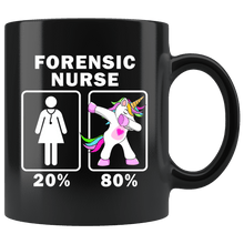 Load image into Gallery viewer, RobustCreative-Forensic Nurse Dabbing Unicorn 20 80 Principle Superhero Girl Womens - 11oz Black Mug Medical Personnel Gift Idea
