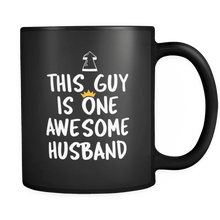 Load image into Gallery viewer, RobustCreative-One Awesome Husband - Birthday Gift 11oz Funny Black Coffee Mug - Fathers Day B-Day Party - Women Men Friends Gift - Both Sides Printed (Distressed)
