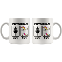 Load image into Gallery viewer, RobustCreative-Physician Dabbing Unicorn 80 20 Principle Superhero Girl Womens - 11oz White Mug Medical Personnel Gift Idea
