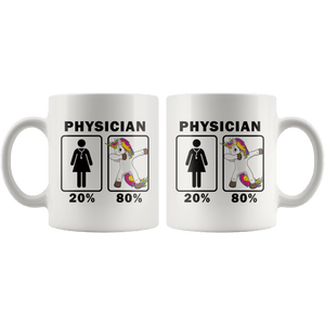 RobustCreative-Physician Dabbing Unicorn 80 20 Principle Superhero Girl Womens - 11oz White Mug Medical Personnel Gift Idea