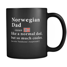 Load image into Gallery viewer, RobustCreative-Norwegian Dad Definition Fathers Day Gift Roots - Norwegian Pride 11oz Funny Black Coffee Mug - Norway Roots National Heritage - Friends Gift - Both Sides Printed
