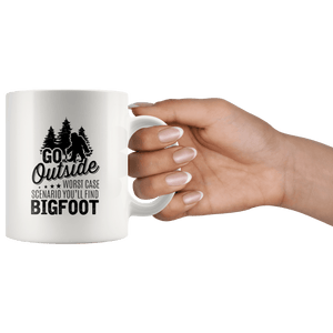 RobustCreative-Bigfoot Go Outside Worst Case Scenario Hide and Seek - 11oz White Mug Science Fiction Lover Gift Idea