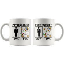 Load image into Gallery viewer, RobustCreative-Psychologist Dabbing Unicorn 80 20 Principle Graduation Gift Mens - 11oz White Mug Medical Personnel Gift Idea
