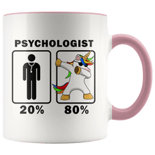 Load image into Gallery viewer, RobustCreative-Psychologist Dabbing Unicorn 80 20 Principle Graduation Gift Mens - 11oz Accent Mug Medical Personnel Gift Idea
