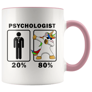 RobustCreative-Psychologist Dabbing Unicorn 80 20 Principle Graduation Gift Mens - 11oz Accent Mug Medical Personnel Gift Idea