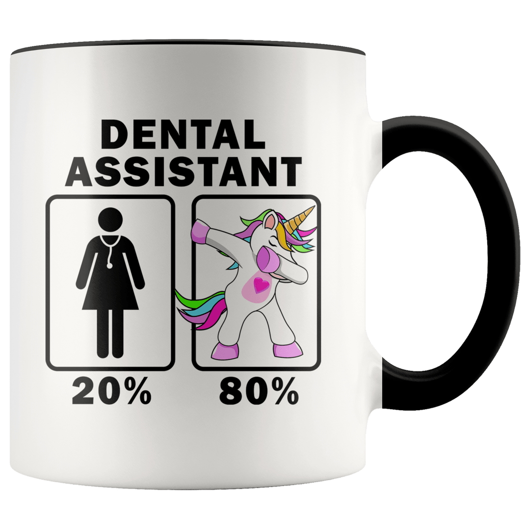 RobustCreative-Dental Assistant Dabbing Unicorn 20 80 Principle Superhero Girl Womens - 11oz Accent Mug Medical Personnel Gift Idea