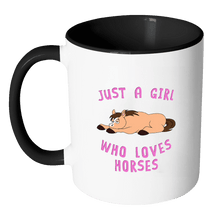 Load image into Gallery viewer, RobustCreative-Just a Girl Who Loves Horse the Wild One Animal Spirit 11oz Black &amp; White Coffee Mug ~ Both Sides Printed
