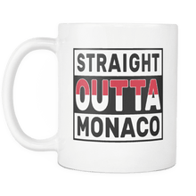 Load image into Gallery viewer, RobustCreative-Straight Outta Monaco - Monacan Flag 11oz Funny White Coffee Mug - Independence Day Family Heritage - Women Men Friends Gift - Both Sides Printed (Distressed)
