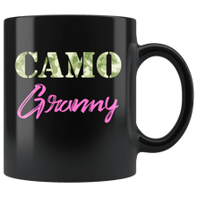 Load image into Gallery viewer, RobustCreative-Military Granny Camo Camo Hard Charger Squared Away - Military Family 11oz Black Mug Retired or Deployed support troops Gift Idea - Both Sides Printed
