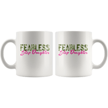 Load image into Gallery viewer, RobustCreative-Fearless Step Daughter Camo Hard Charger Veterans Day - Military Family 11oz White Mug Retired or Deployed support troops Gift Idea - Both Sides Printed

