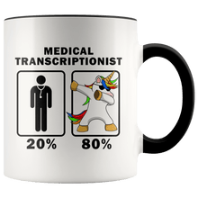 Load image into Gallery viewer, RobustCreative-Medical Transcriptionist Dabbing Unicorn 80 20 Principle Graduation Gift Mens - 11oz Accent Mug Medical Personnel Gift Idea
