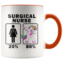 Load image into Gallery viewer, RobustCreative-Surgical Nurse Dabbing Unicorn 20 80 Principle Superhero Girl Womens - 11oz Accent Mug Medical Personnel Gift Idea
