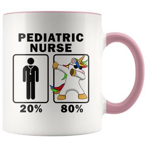 RobustCreative-Pediatric Nurse Dabbing Unicorn 80 20 Principle Graduation Gift Mens - 11oz Accent Mug Medical Personnel Gift Idea