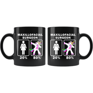 RobustCreative-Maxillofacial Surgeon Dabbing Unicorn 20 80 Principle Superhero Girl Womens - 11oz Black Mug Medical Personnel Gift Idea