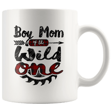 Load image into Gallery viewer, RobustCreative-Boy Mom of the Wild One Lumberjack Woodworker Sawdust - 11oz White Mug red black plaid Woodworking saw dust Gift Idea
