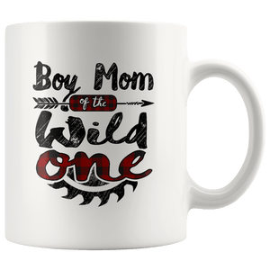 RobustCreative-Boy Mom of the Wild One Lumberjack Woodworker Sawdust - 11oz White Mug red black plaid Woodworking saw dust Gift Idea