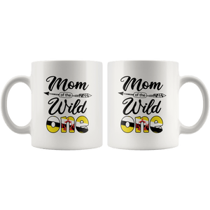 RobustCreative-Bruneian Mom of the Wild One Birthday Brunei Flag White 11oz Mug Gift Idea