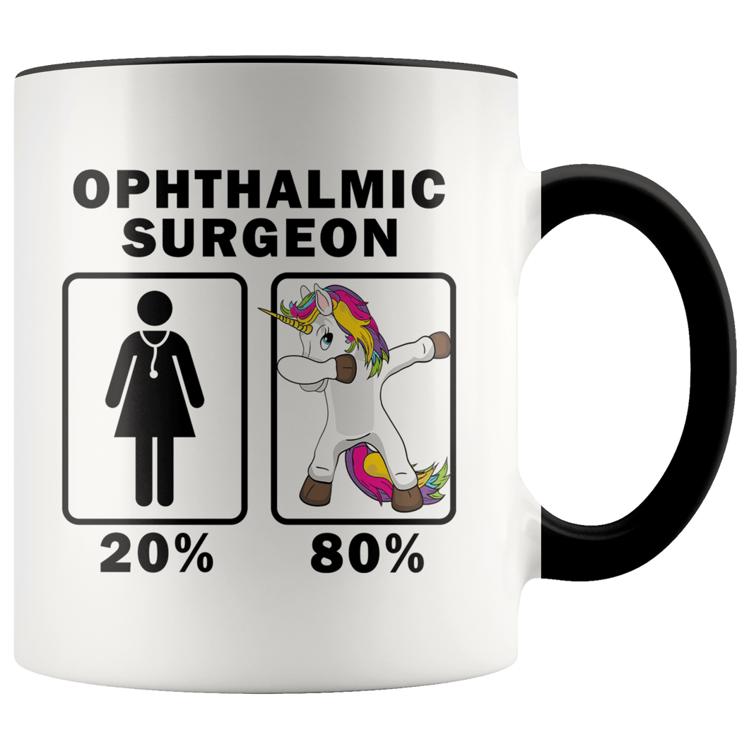 RobustCreative-Ophthalmic Surgeon Dabbing Unicorn 80 20 Principle Superhero Girl Womens - 11oz Accent Mug Medical Personnel Gift Idea